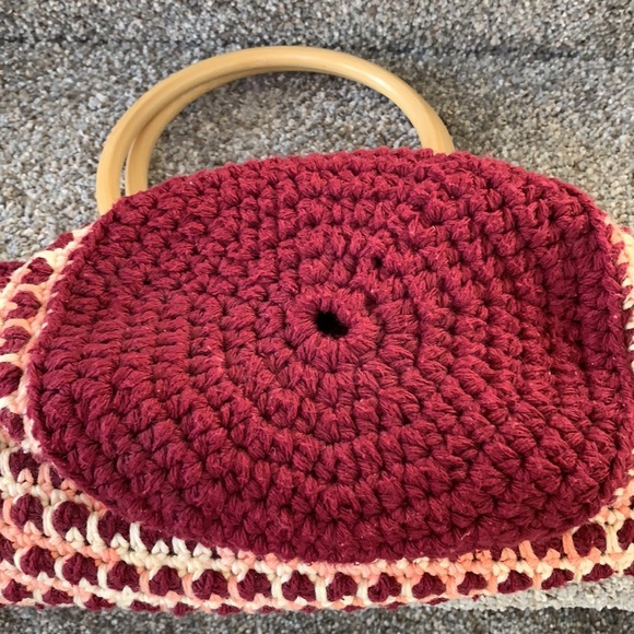 NWOT Large Handmade Crotchet Lined Bag - Picture 4 of 4
